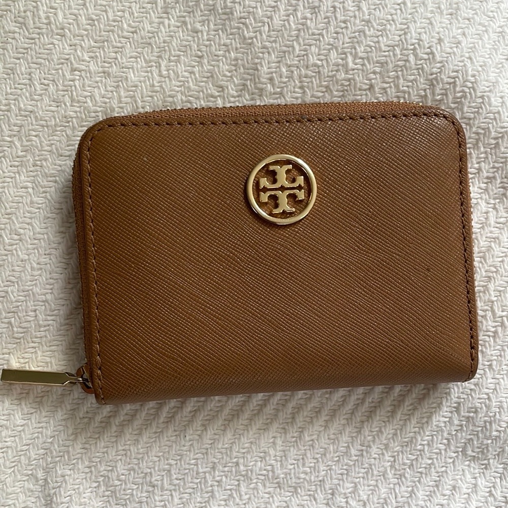 tory burch brown mini wallet